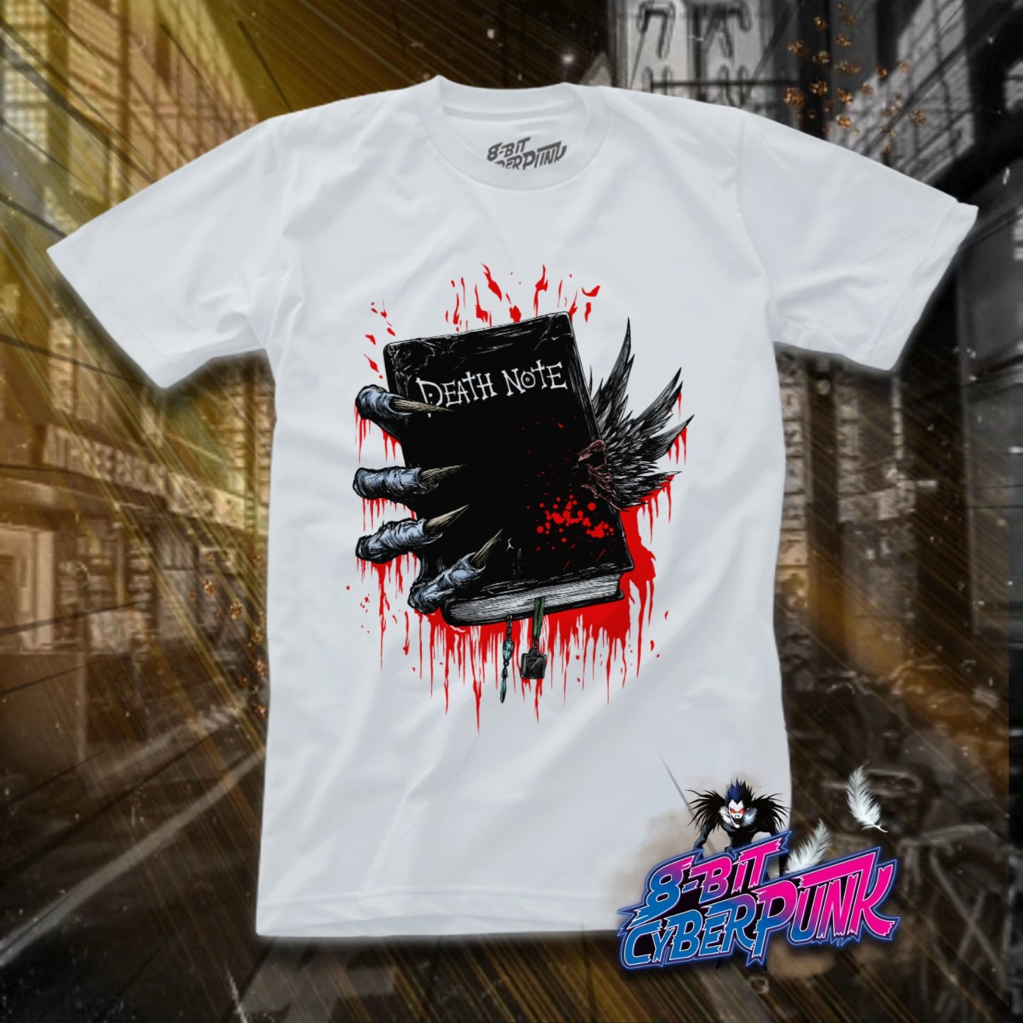Maglietta Uomo Death Note Chained Notes – 100% Cotone, Girocollo Nero Con Stampe Di Light E L – Merch Ufficiale